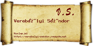 Verebélyi Sándor névjegykártya